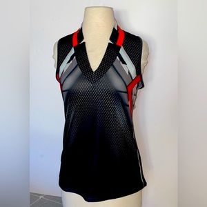 Lucky In Love Ladies Sleeveless Mock Collar Golf Tennis Pickelball Top NWT